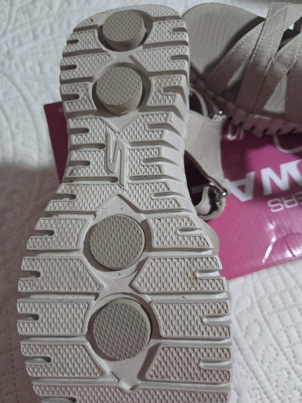 Skechers Women's Taupe Crisscross Strap Sandals - Picture 3 of 5